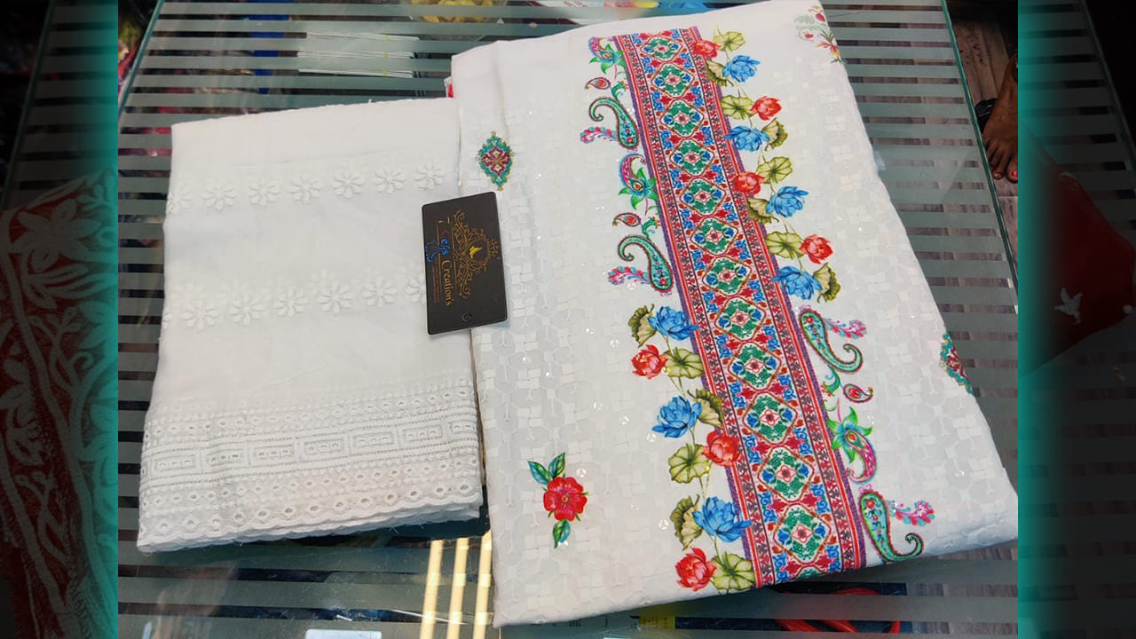 7Seas Creation's Latest Suits | Pure Cotton With Beautiful Chikankari Embroidery & Sequins Work All Over