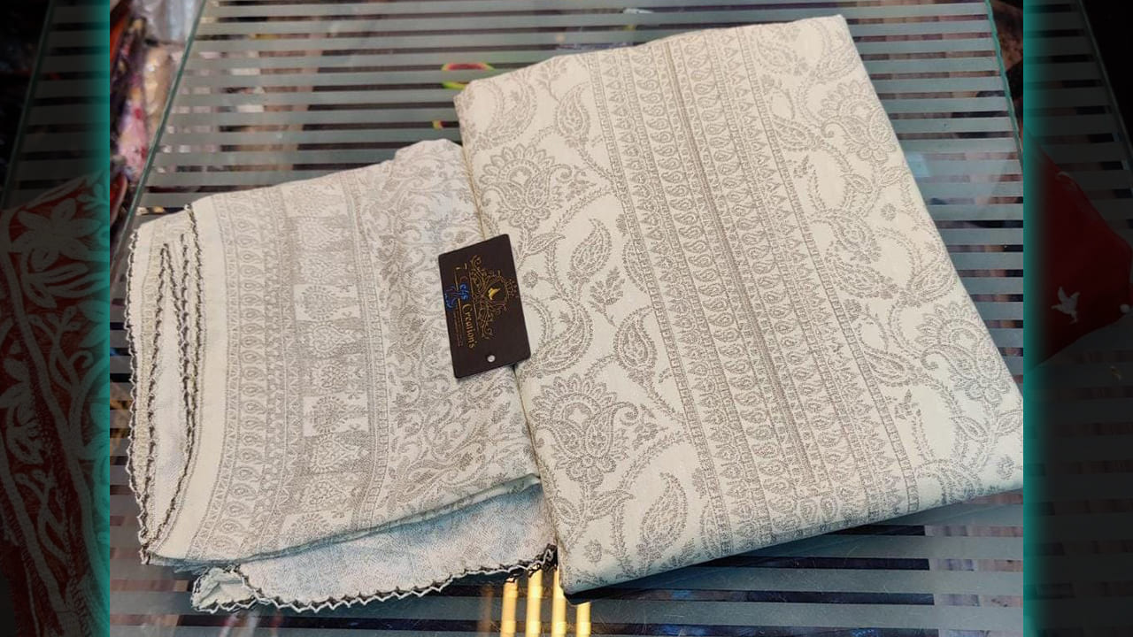 7 Seas Latest Pashmina | Pashmina With Beautiful Printing All Over | White Colour #shorts