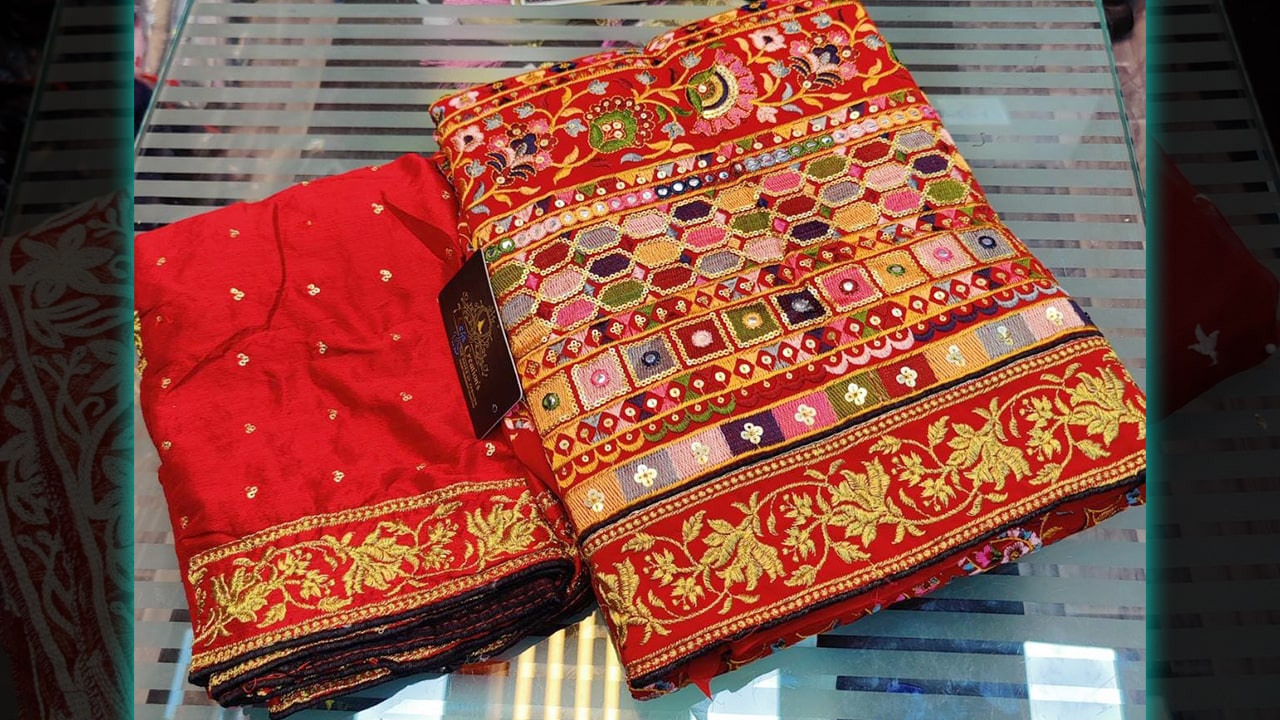 7Seas Suits | Georgette & Beautiful Heavy Multi-Colored 9 Thread Embroidery Work All Over
