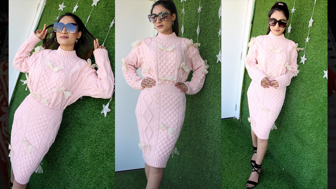 Divine Fab Latest Ladies Skirt | Beautiful Pink Color Warm & Cozy Skirt Set With All Over