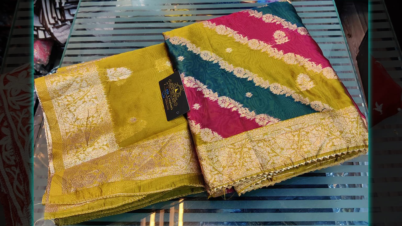 7 Seas Creation's Top Latest Suits | Organza with 4 Sided Heavy Border & Beautiful Weaving All Over