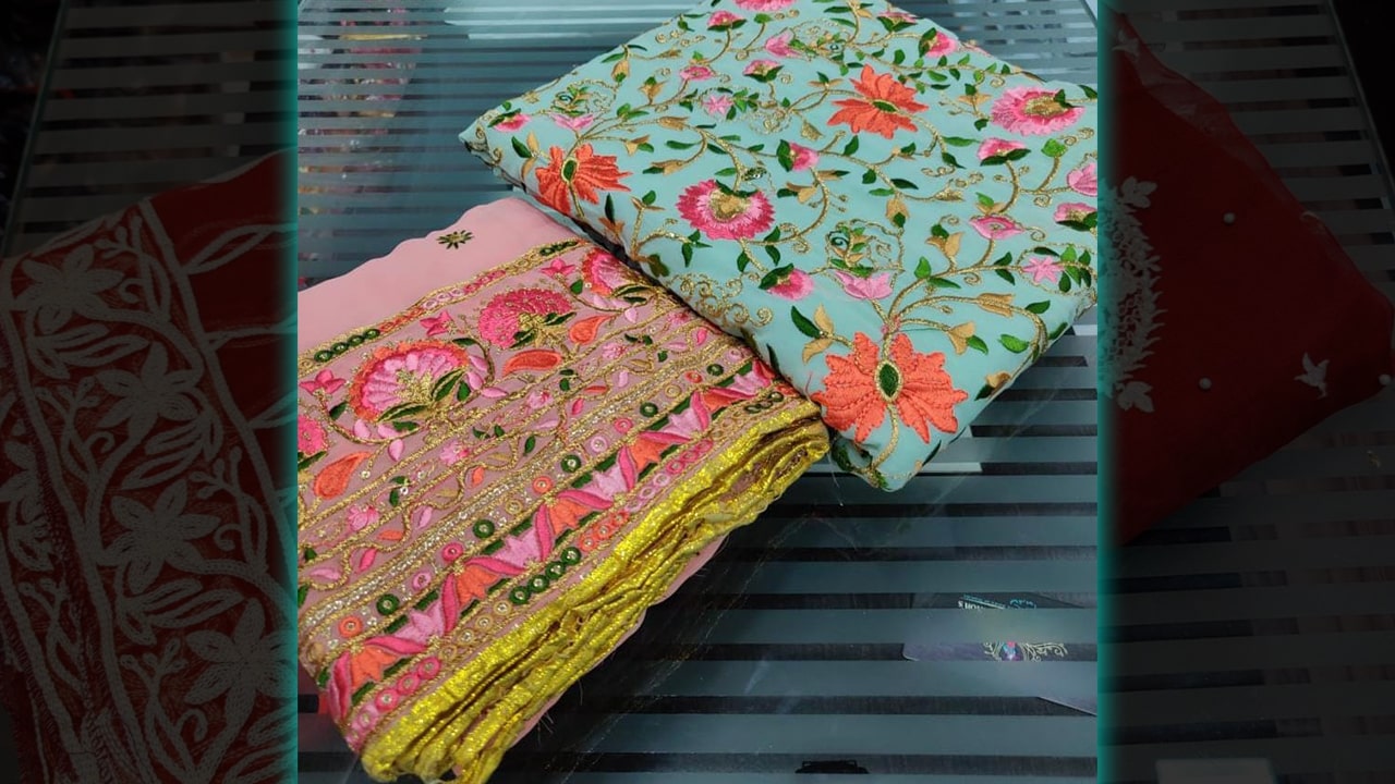 7 Seas Latest Suits | 4 Variant | Pure Georgette Beautiful 9 Threads Heavy Embroidery Work