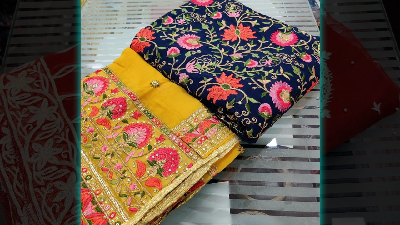 7 Seas Latest Suits | 4 Variant | Georgette Beautiful 9 Threads Heavy Embroidery Work