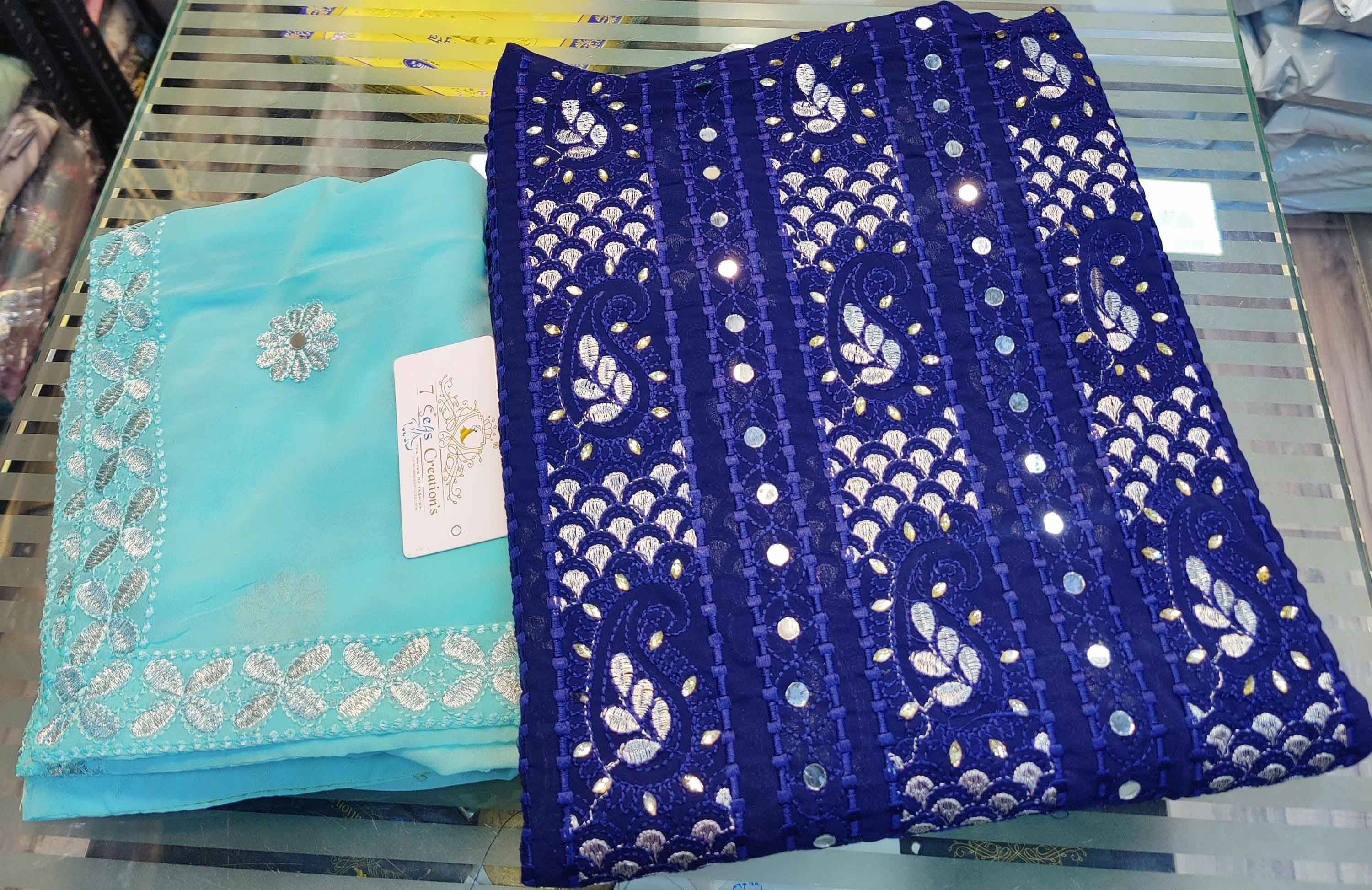 DIVINE MESSENGER | Divine Fab Latest Ladies Suits | Micro crepe  eorgette contrast beautiful chikankari