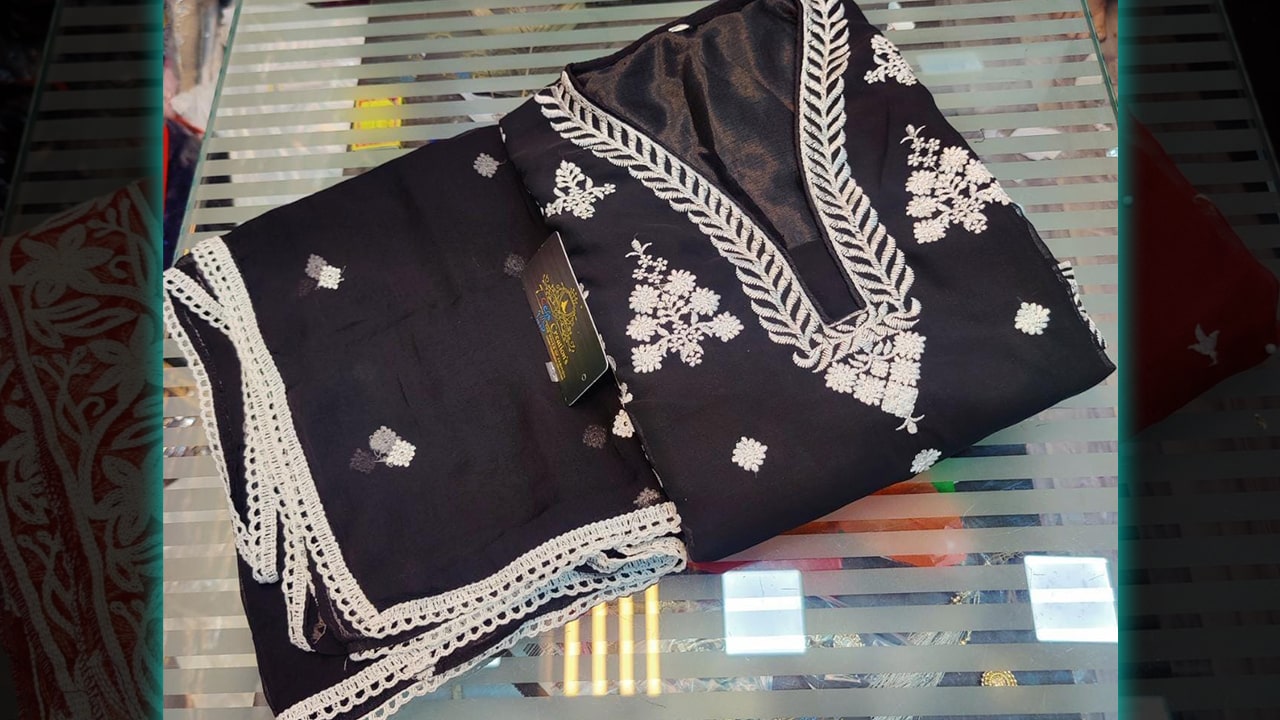 7 Seas Latest Ladies Suits | Stitched Georgette With Beautiful Embroidery Work All Over