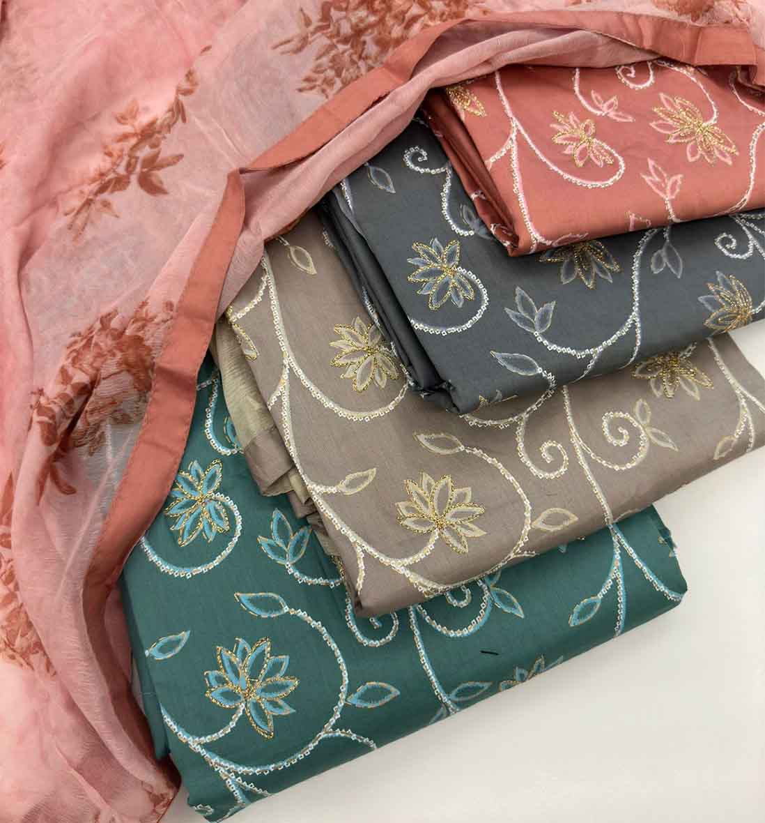 DIVINE MESSENGER | Divine Fab Latest Ladies Suits | Top pure cotton satin khadi print Dupatta pure chiffon