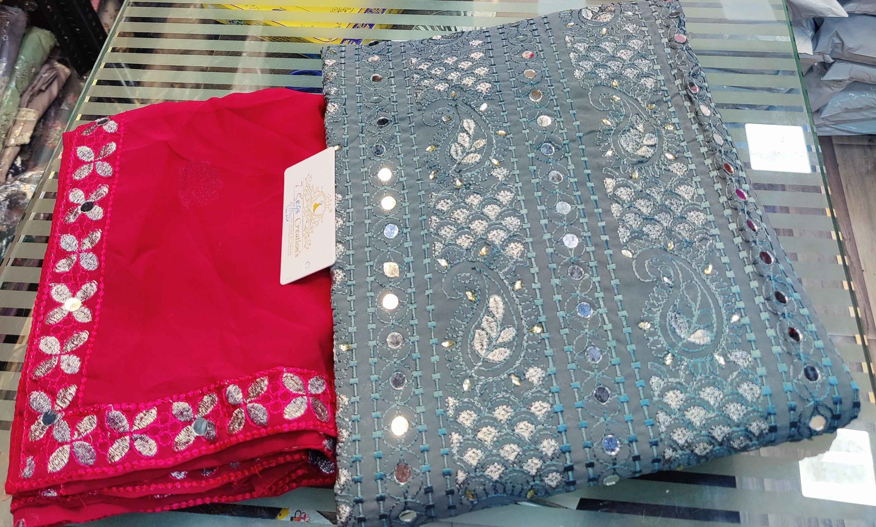DIVINE MESSENGER | Divine Fab Latest Ladies Suits | chikankari & Mirror work COLOURS MAY VARY DUE TO LIGHT EFFECT