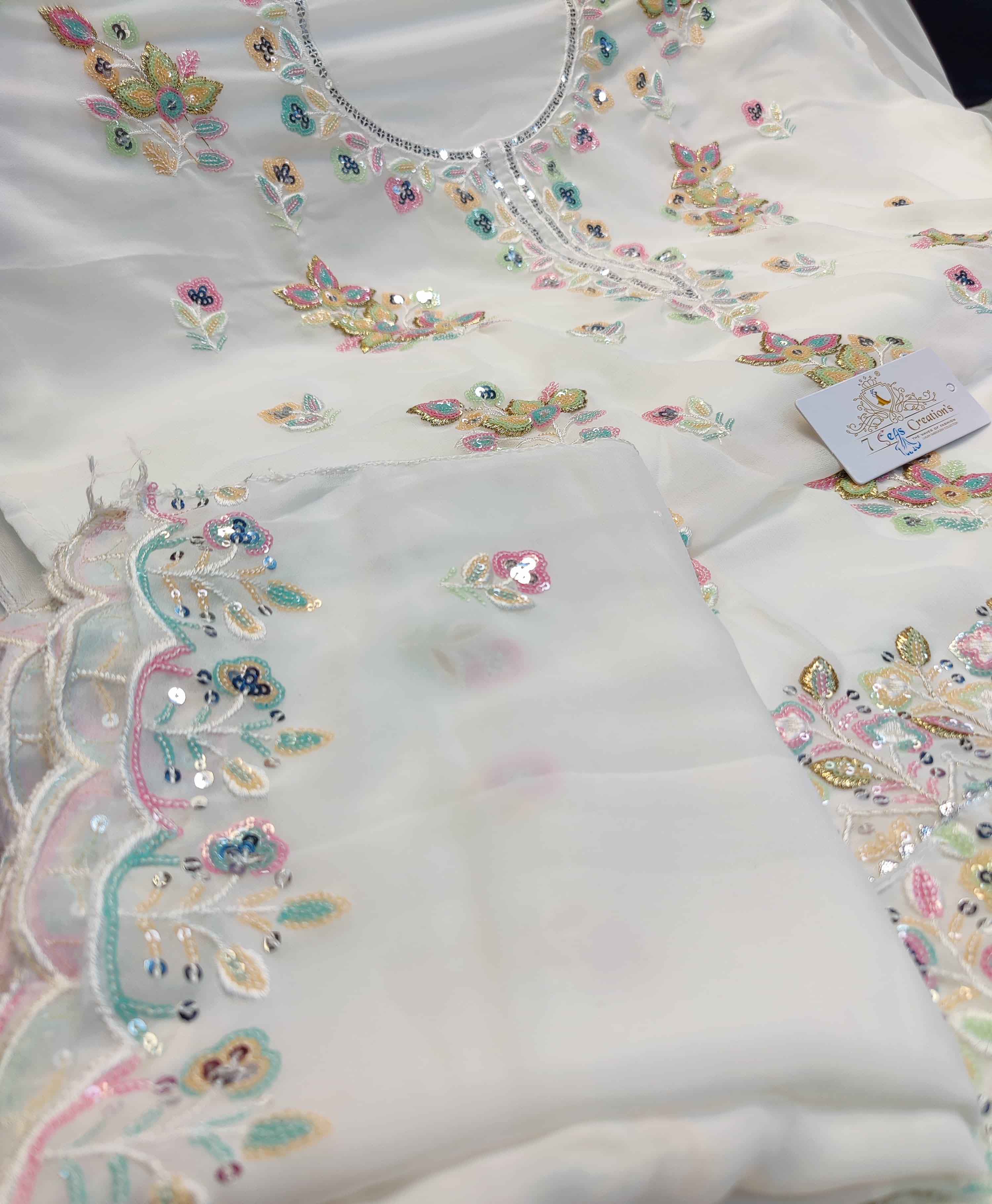 DIVINE MESSENGER | Divine Fab Latest Ladies Suits | Georgette with beautiful Multi-colored embroidery & Multi-colored
