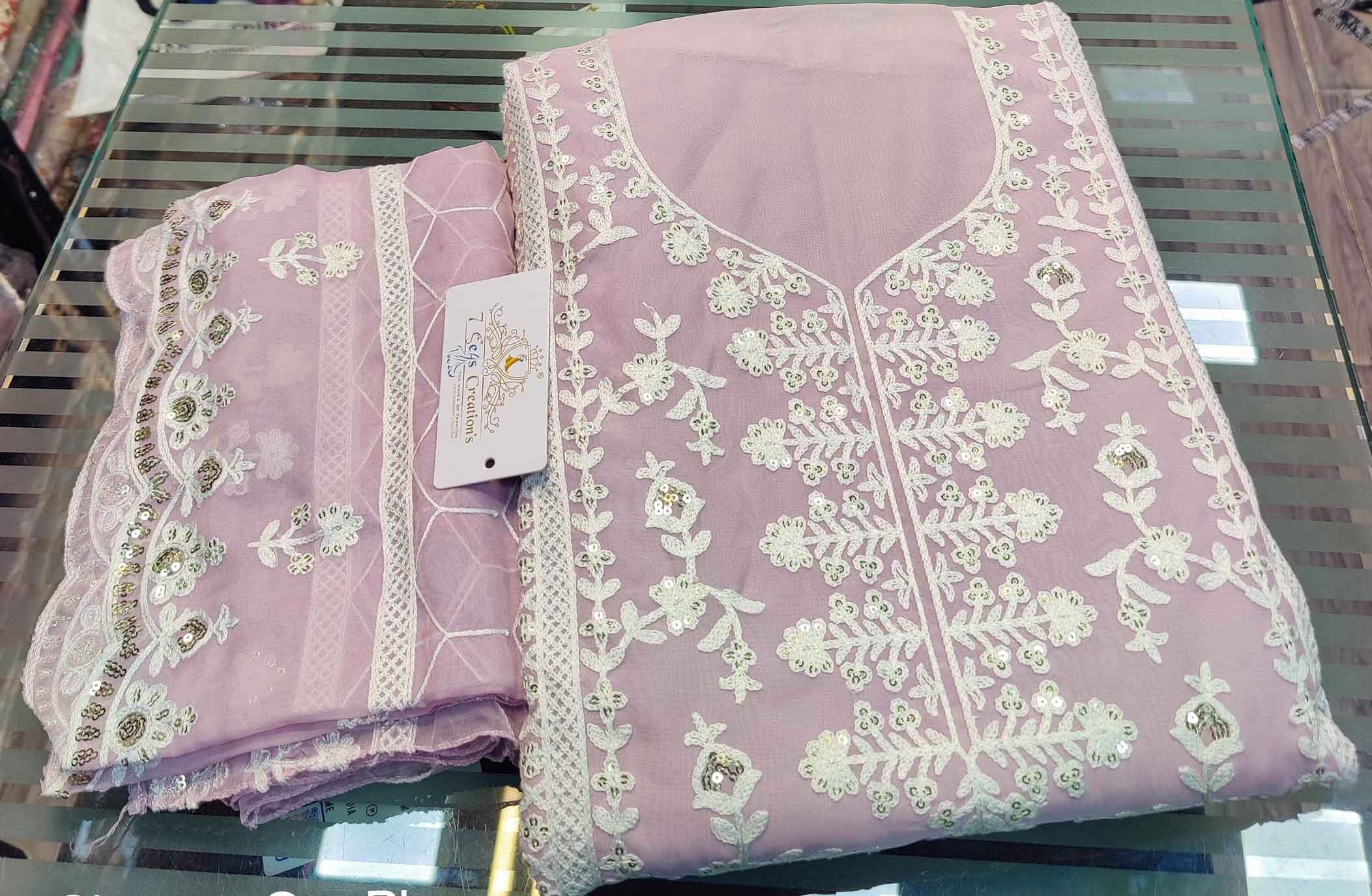 DIVINE MESSENGER | 01 Divine Fab Latest Ladies Suits |  beautiful sequins work all over Russian silk