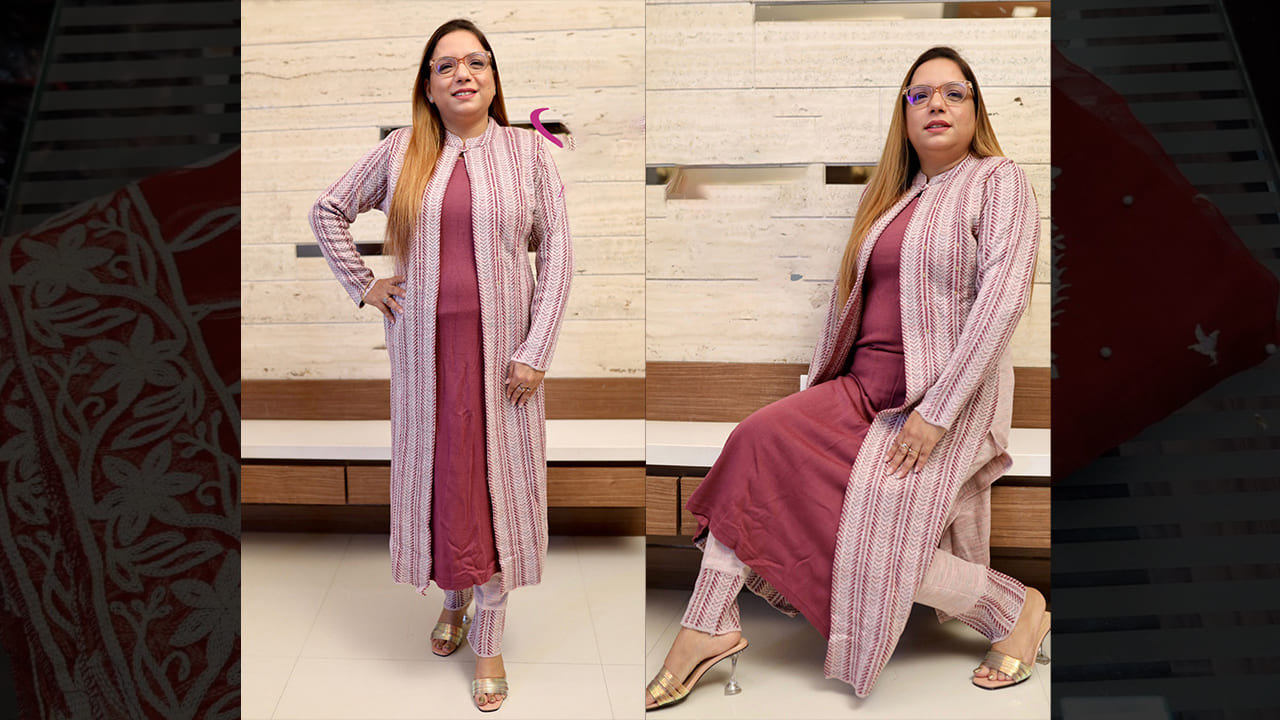 Divine Fab Latest Suits | Beautiful Woolen Knitted Two Piece Set With Over Coat