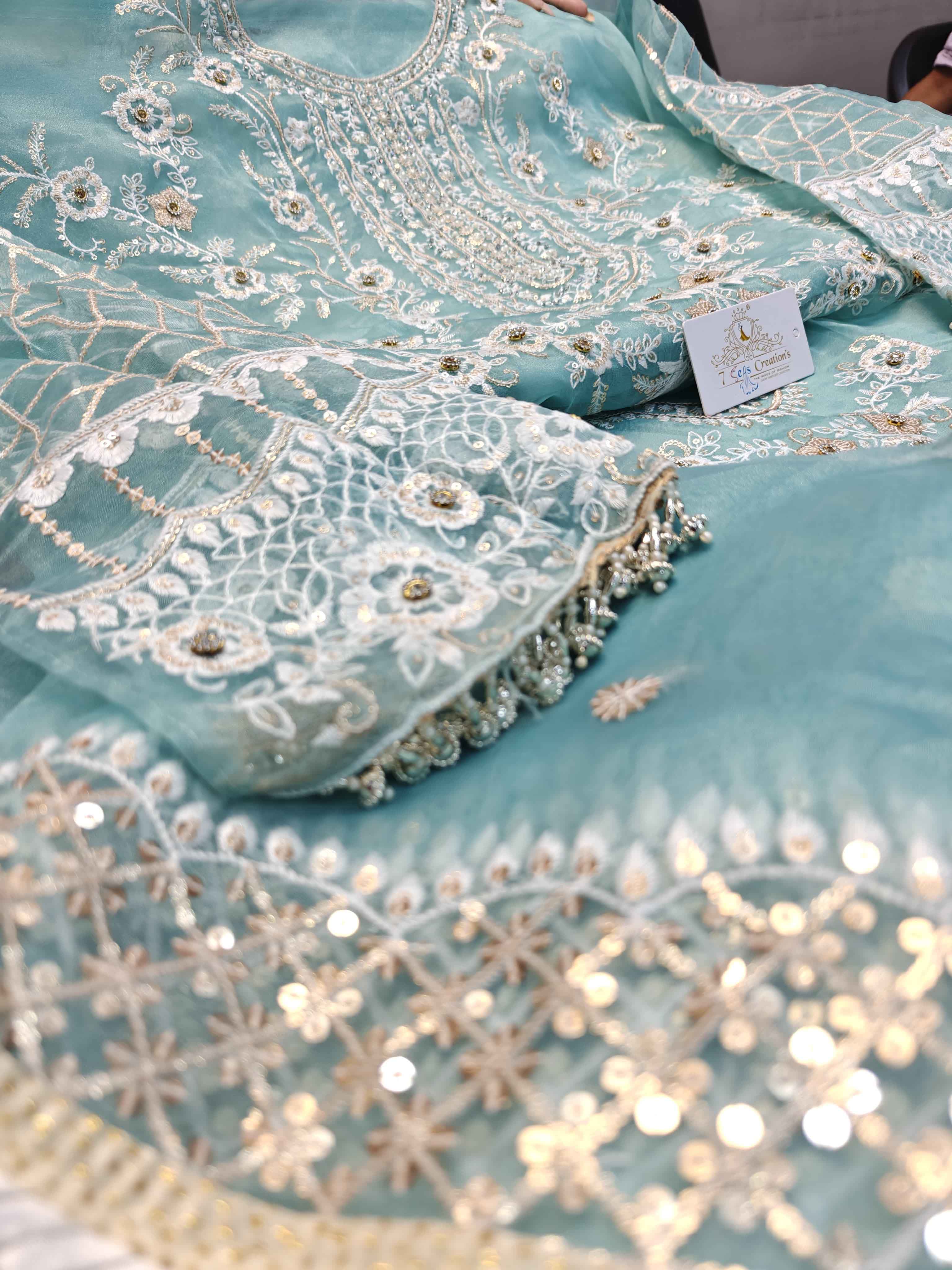 DIVINE MESSENGER | Divine Fab Latest Ladies Suits | Fancy latkans laces used on daman and sleeves to enhance the beauty