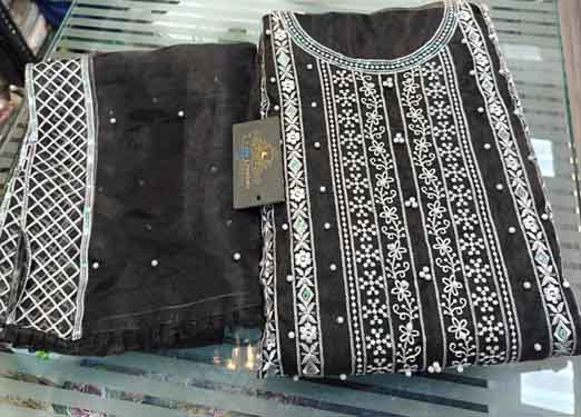 Both sided heavy embroidery and rainbow sequins beautiful embroidery
