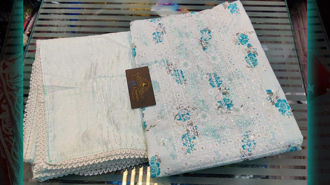 7Seas Creation's Top Suits | Pure Cambric Embroidery, Sequins & Digital Printing All Over #shorts