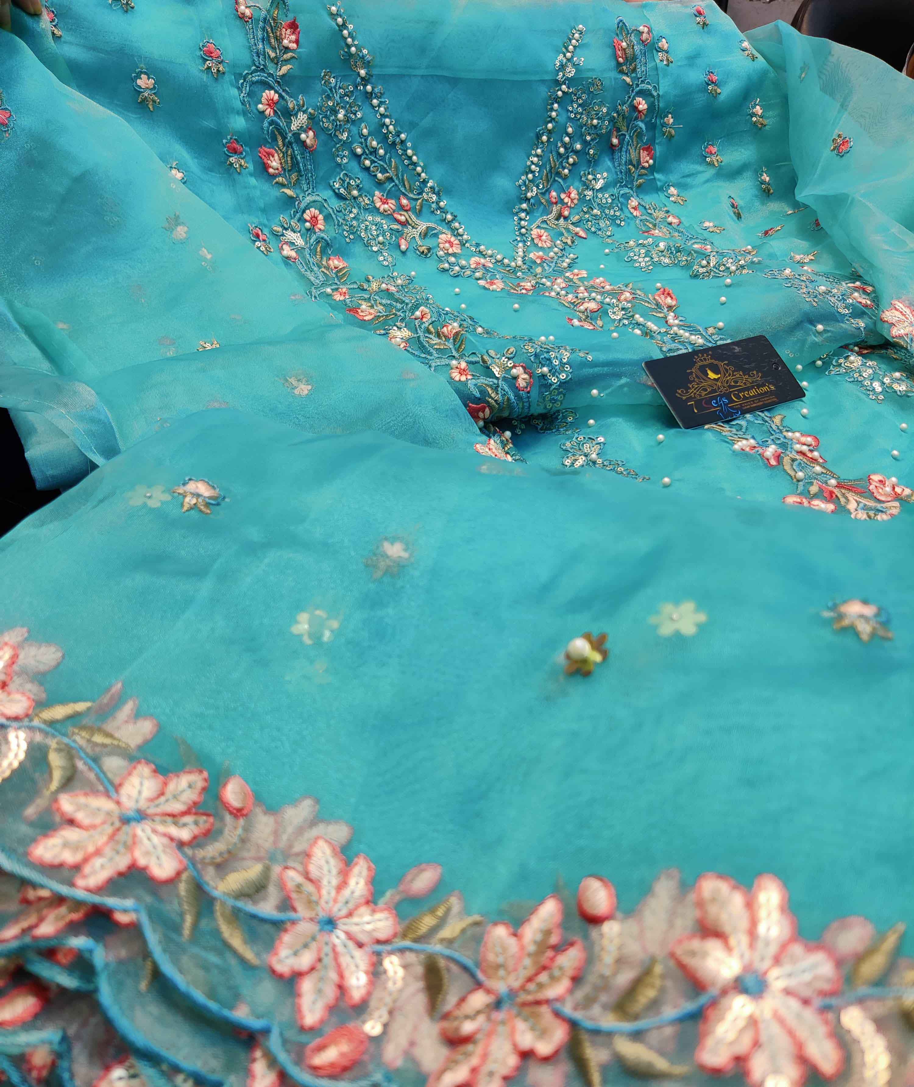 DIVINE MESSENGER | Divine Fab Latest Ladies Suits | Organza with absolutely beautiful Multi-colored embroidery,