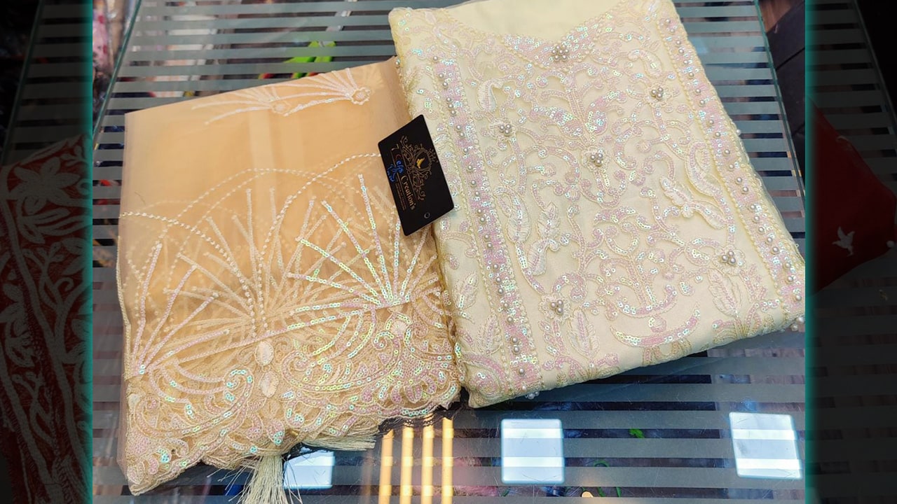 7 Seas Latest Suits | Super Net Embroidery & Heavy Rainbow Sequins Work All Over #shorts