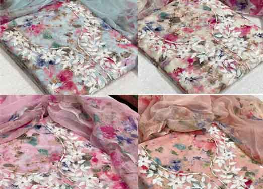 Embroidered Dupatta pure chiffon printed satin digital print