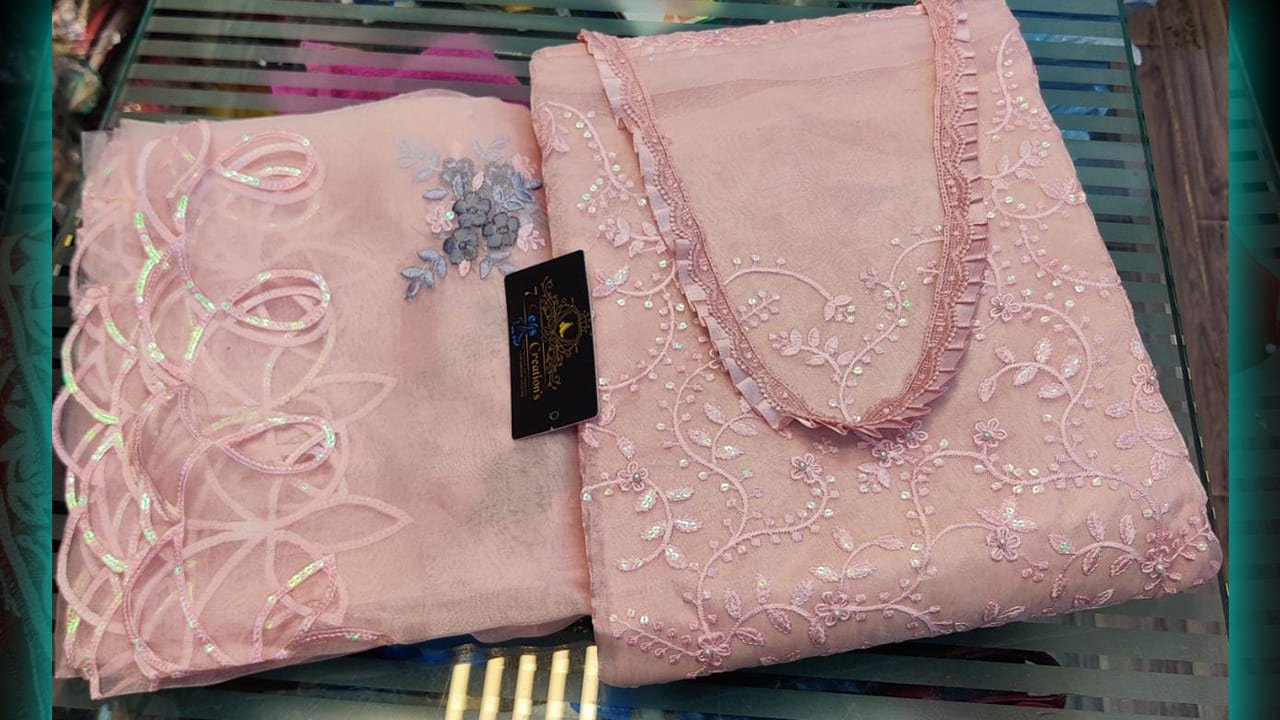 7Seas Creation's Suits | Organza Absolutely Gorgeous Embroidery, Rainbow Sequins, Mottis & Cutwork