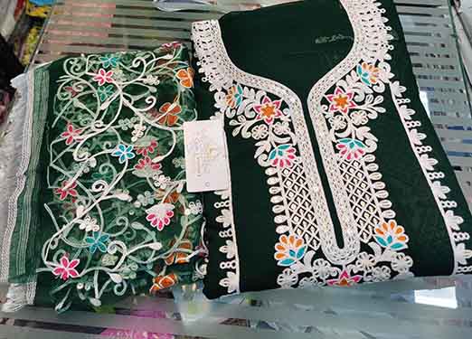 DIVINE MESSENGER |  Latest Ladies Suits | Georgette Super net with heavy Multi-colored embroidery 01