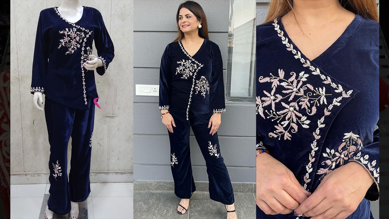 Divine Fab Latest Ladies Suits | Beautiful Velvet Coord Set With Elegant Handwork