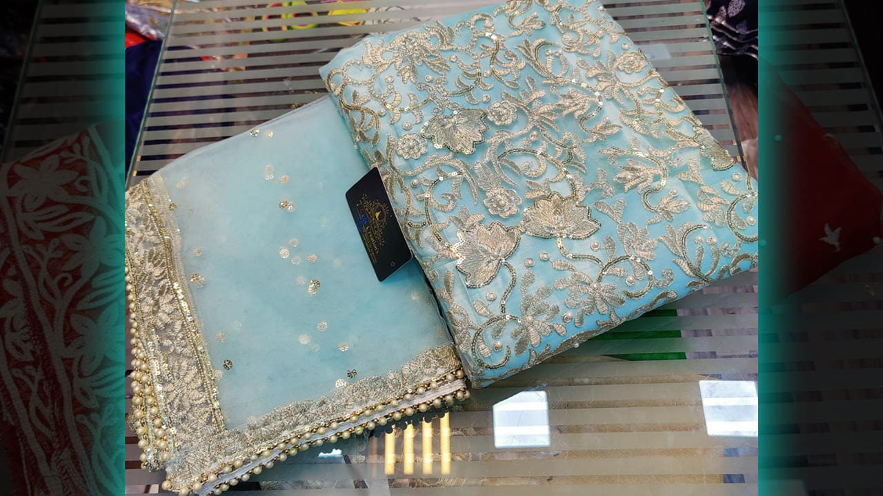 7seas Creation's Latest Suits | Super Net Beautiful Heavy Embroidery Pearls & Sequence Work All Over
