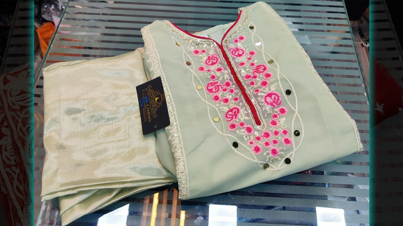 7 Seas Latest Suits | Stitched Beautiful Multi-Colored Embroidery & Sequin Work All Over
