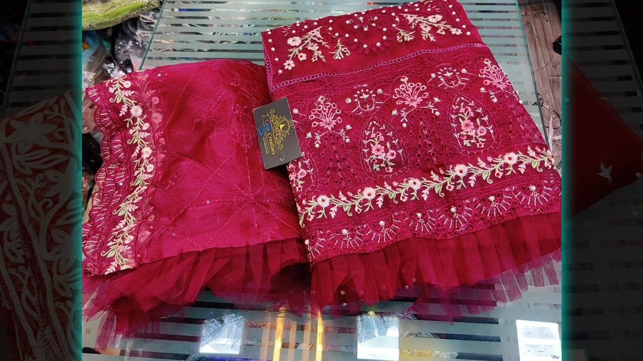 7 Seas Creation Suits | Organza With Beautiful Embroidery & Heavy Sequins Work All Over