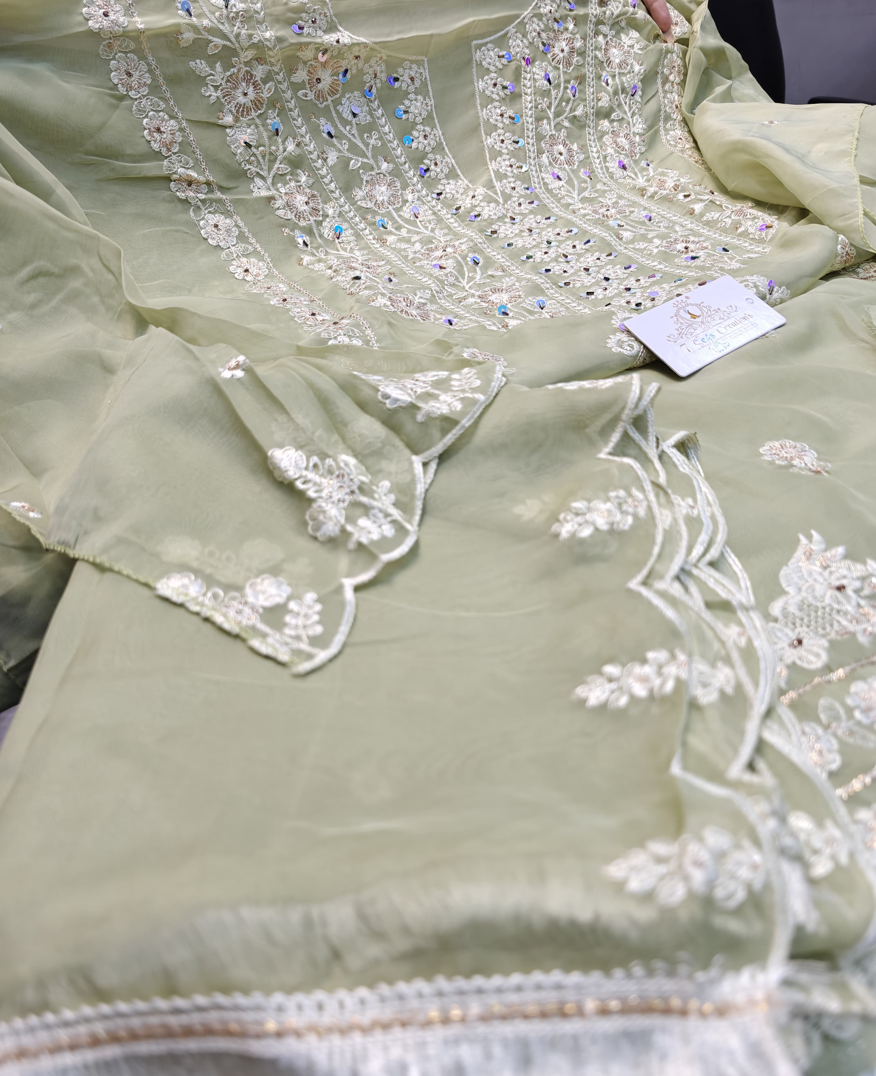 DIVINE MESSENGER | 03 Divine Fab Latest Ladies Suits | beautiful embroidery & sequins  & khatli work  Including sleeves