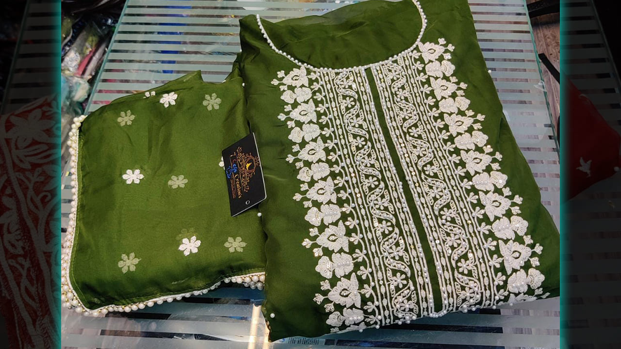 7Seas | Soft Organza (Heavy Quality) With Absolutely Gorgeous Embroidery, Sequins & Mottis Work