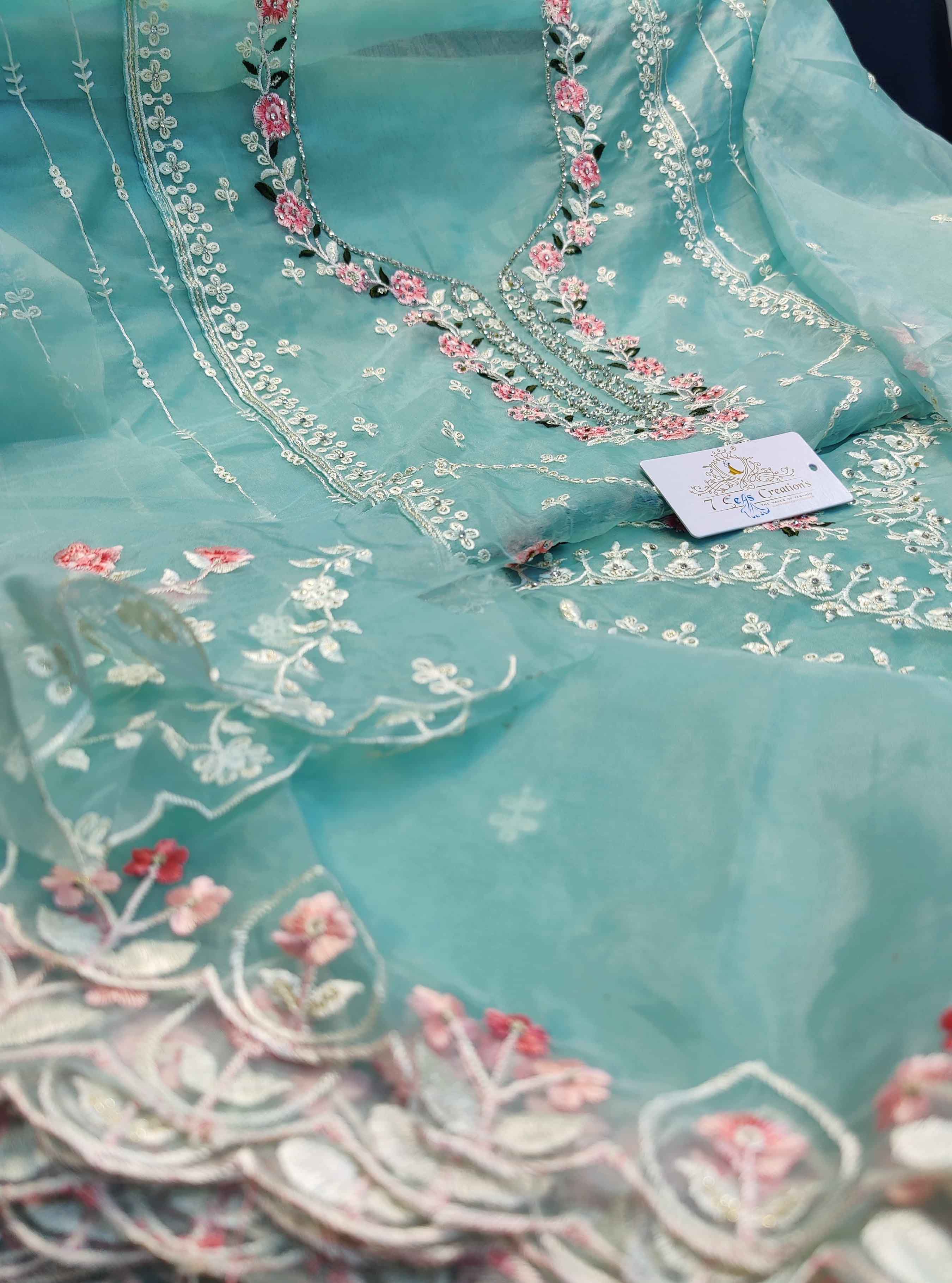 DIVINE MESSENGER | Divine Fab Latest Ladies Suits | sequins work all over  Both sided heavy multi-colored embroidery