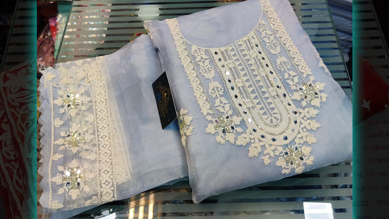 7Seas Creation's Latest Suits | Organza With Absolutely Amazing Embroidery & Sequins Work All Over the Suit