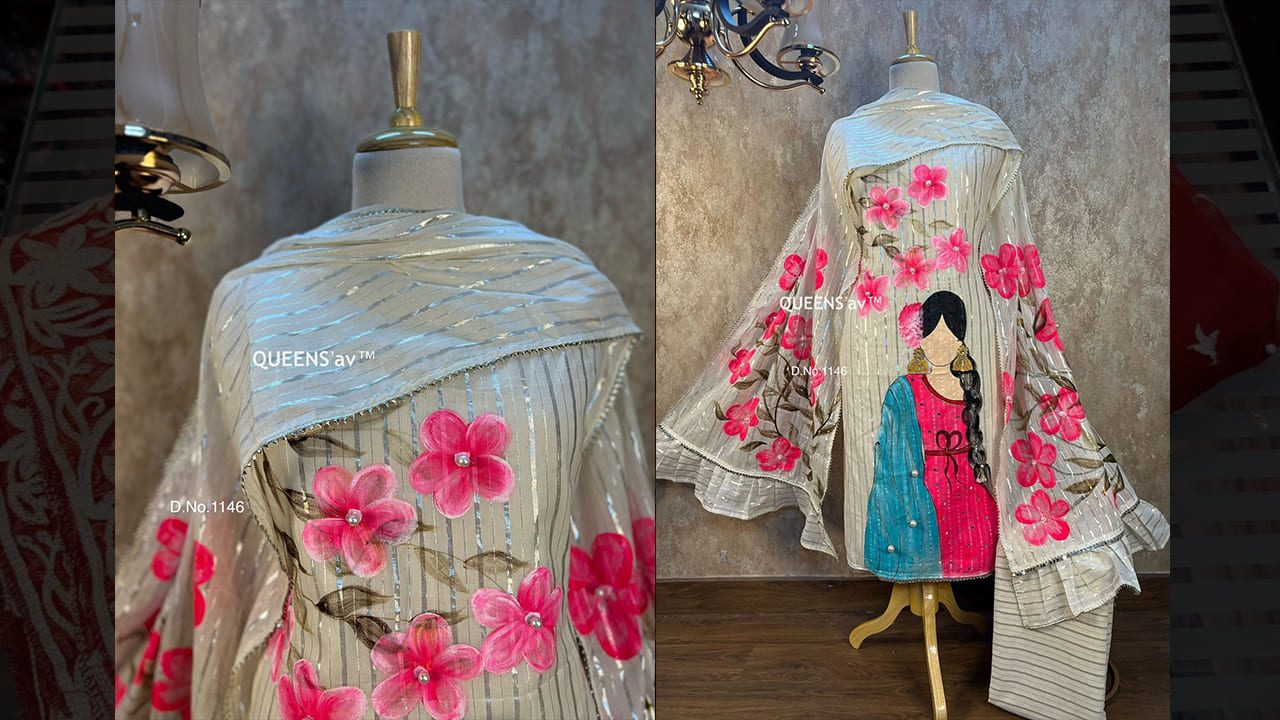 QUEENS'av Suits | Mul Cotton Sobar Glittery Shirt | Full Size | Beautifully Hand Painted #shorts
