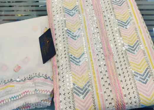 Georgette with beautiful Multi-colored embroidery & heavy multi-sequins work all over