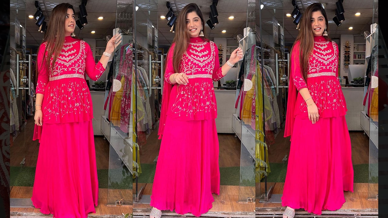 Divine Fab Latest Lehenga | Georgette Lehenga With Long Peplum Shirt With Hand Embroidery Lehenga