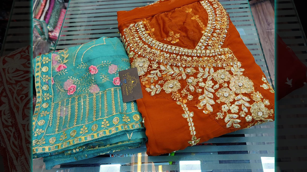 7 Seas Creation's Latest Suits | Georgette With Very Beautiful & Extraordinary Work All Over
