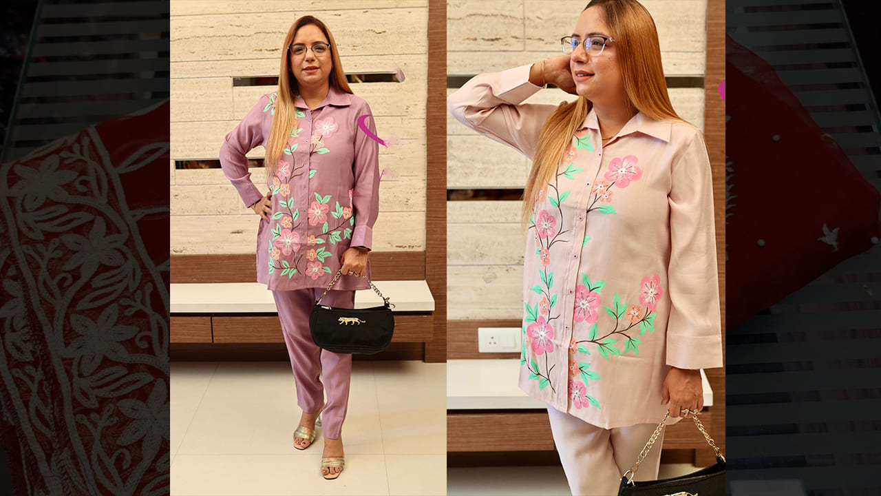 Divine Fab Suits | Cotton Muslin Stitched Coord Set With Hand Paint & Hand Work Detailing #shorts