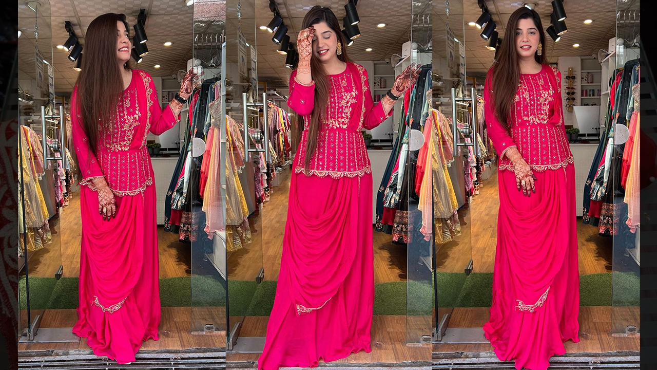 Divine Fab Latest Ladies Suits | Beautiful Pure Chinnon Hot Pink