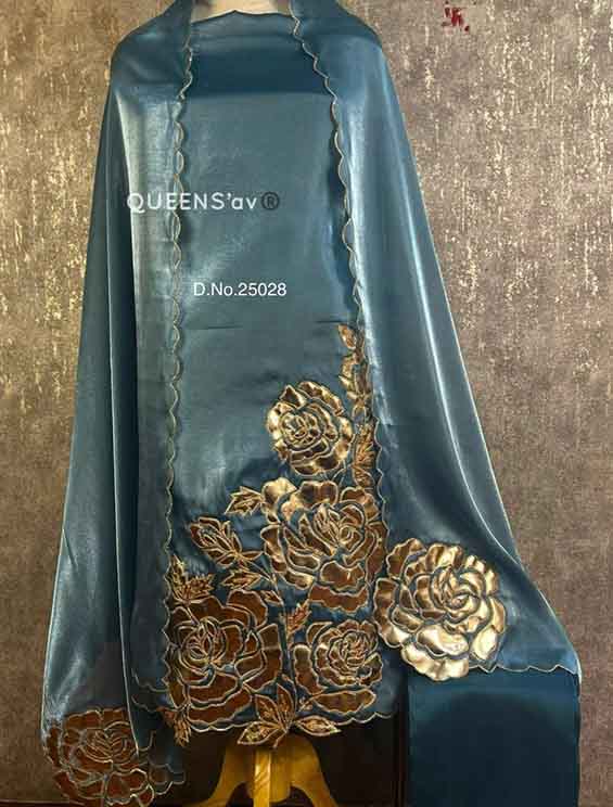 New Pure shimmer organza shirt full size beautiful leather Premium shantoon bottom