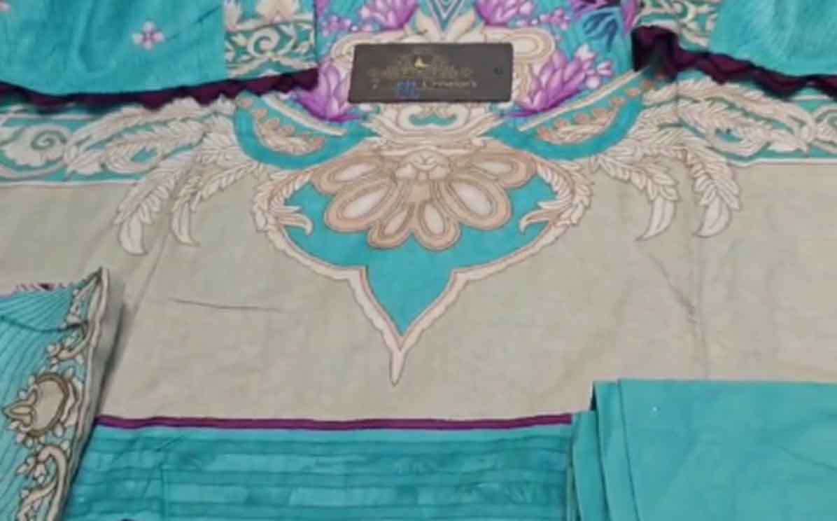 Cotton with beautiful digital printing Crochet laces used on neck & sleeves
