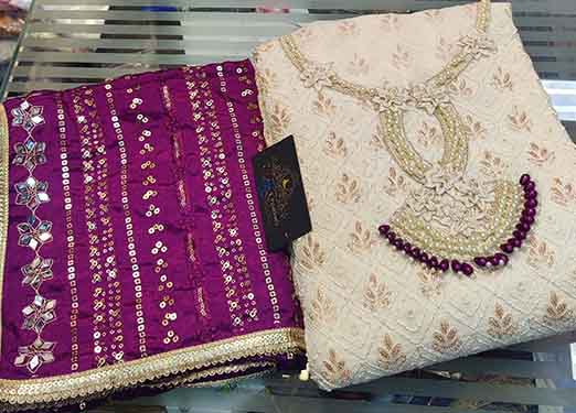 Elegant Design Georgette with extraordinary embroidery & sequins work all over 