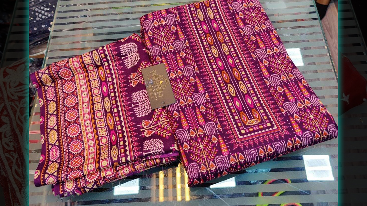 7 Seas Latest Pashmina Suits | Pashmina With Beautiful Printing All Over | Christmas Collection