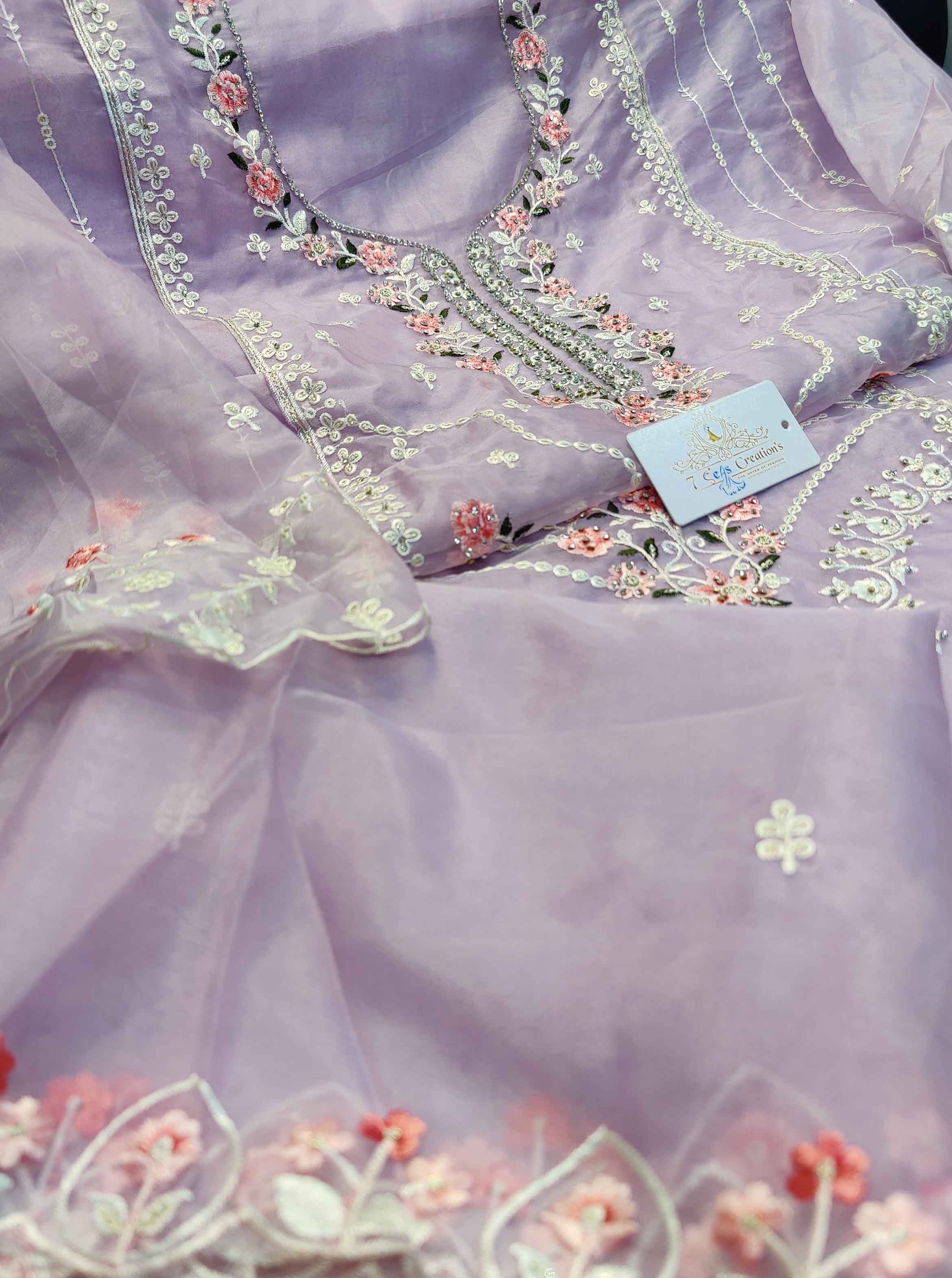 DIVINE MESSENGER | Divine Fab Latest Ladies Suits | INNER & BOTTOM  Santoon Embroidery work on sleeves as well