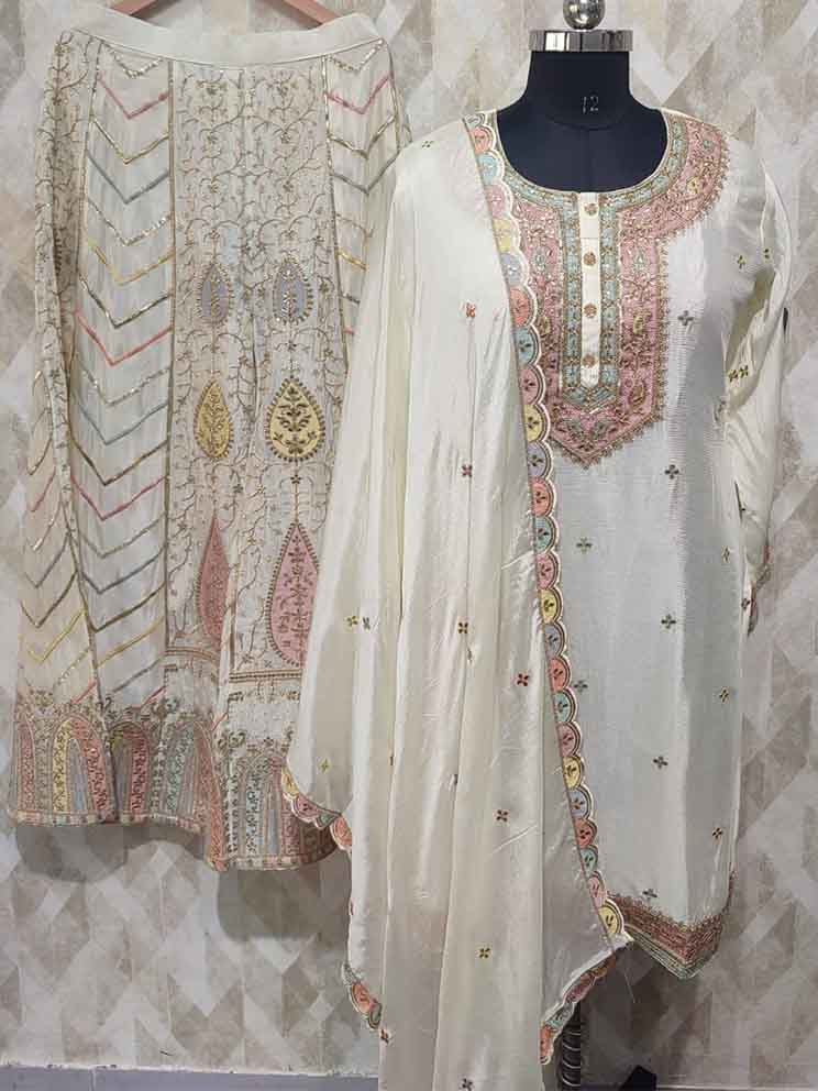 DIVINE MESSENGER | Divine Fab Latest Ladies Suits | chinon embroidered Dupatta pure chinon embroidered