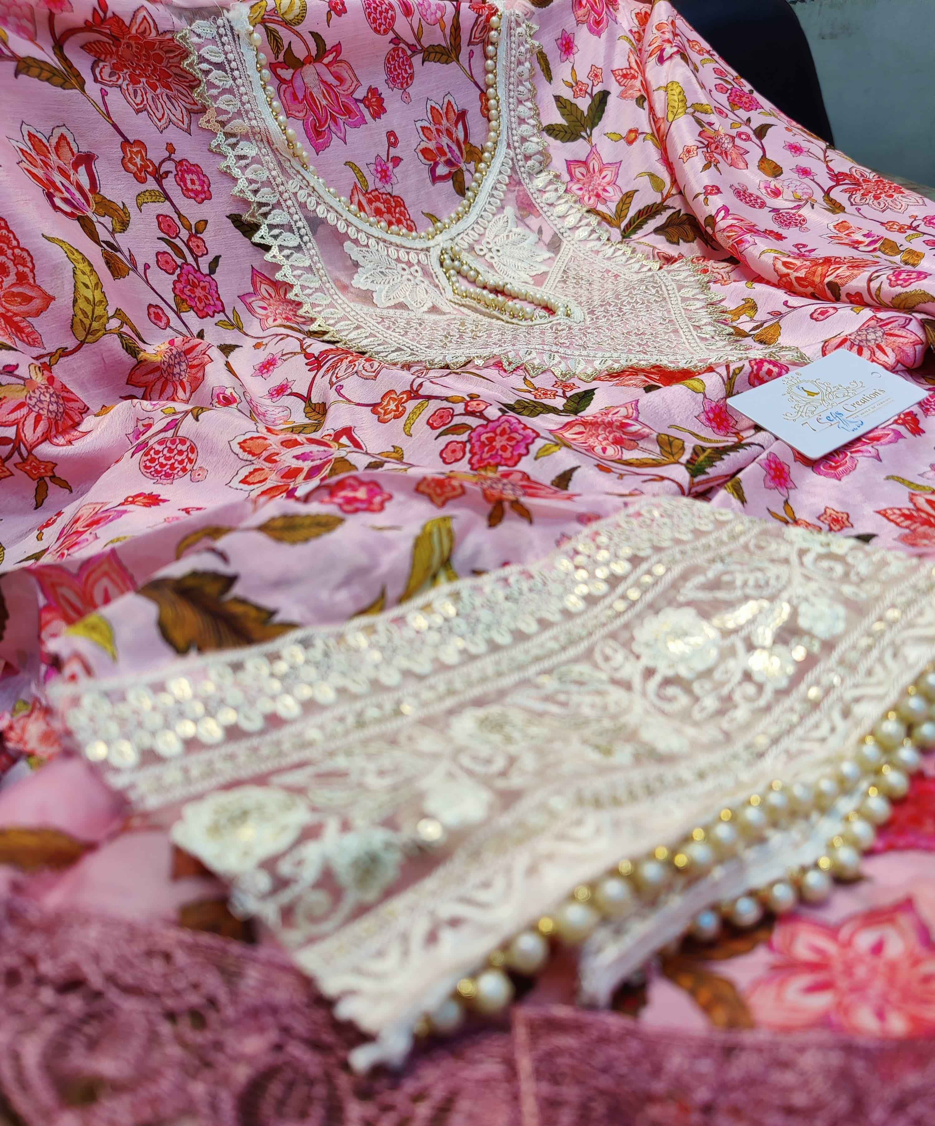 DIVINE MESSENGER | Divine Fab Latest Ladies Suits | Beautiful embroidery & sequins work on neck, sleeves and daman