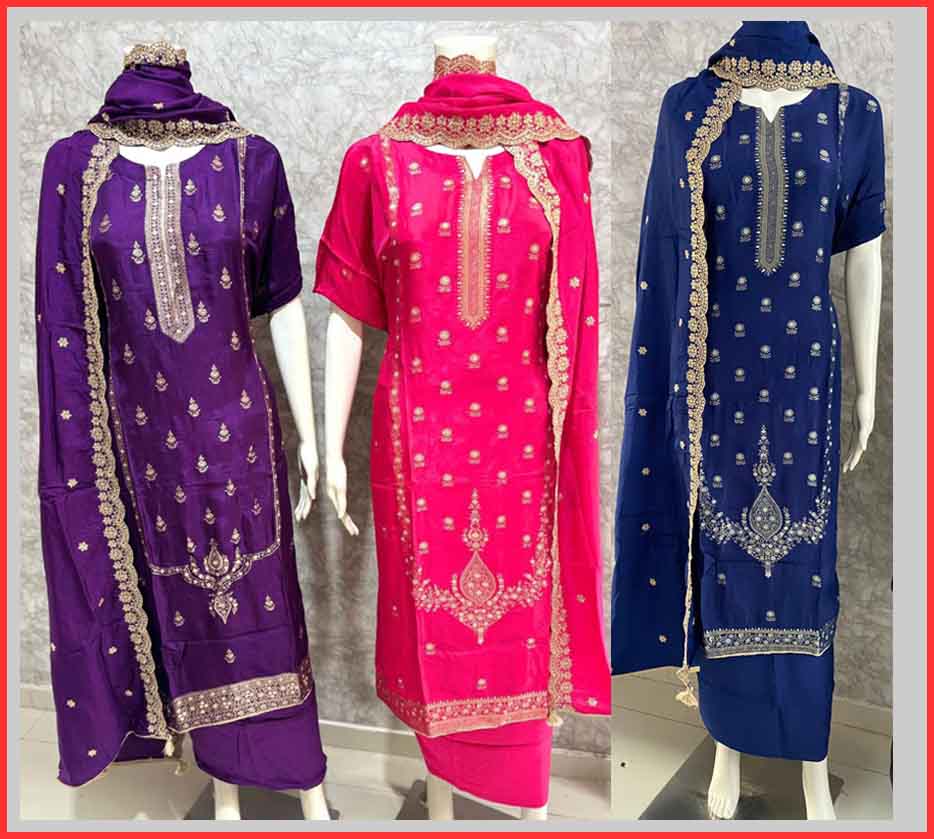 DIVINE MESSENGER | Divine Fab Latest Ladies Suits | jacquard work Dupatta pure dola jacquard embroidery