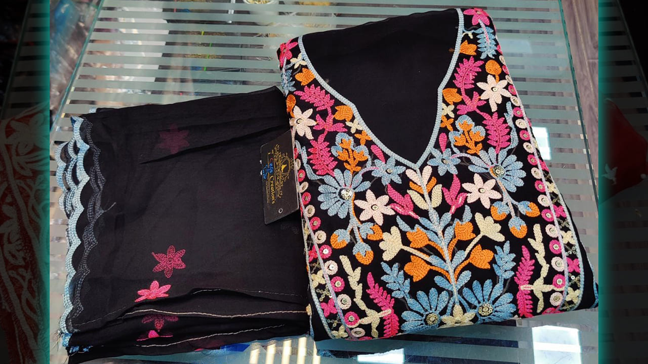 7Seas Creation's Best Suits | Georgette Beautiful Multi-Colored Embroidery & Heavy Sequins Work All Over