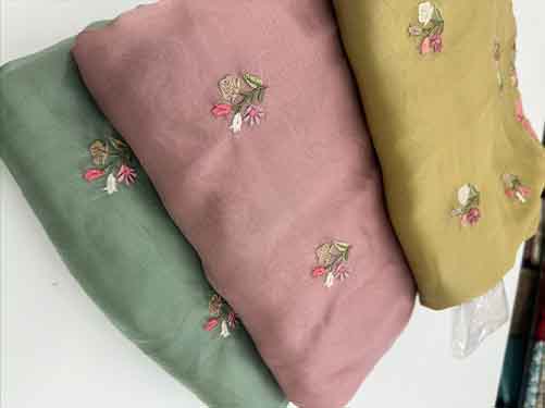 pure shimmar georgette Dupatta pure georgette shimmer Bottom pure santoon
