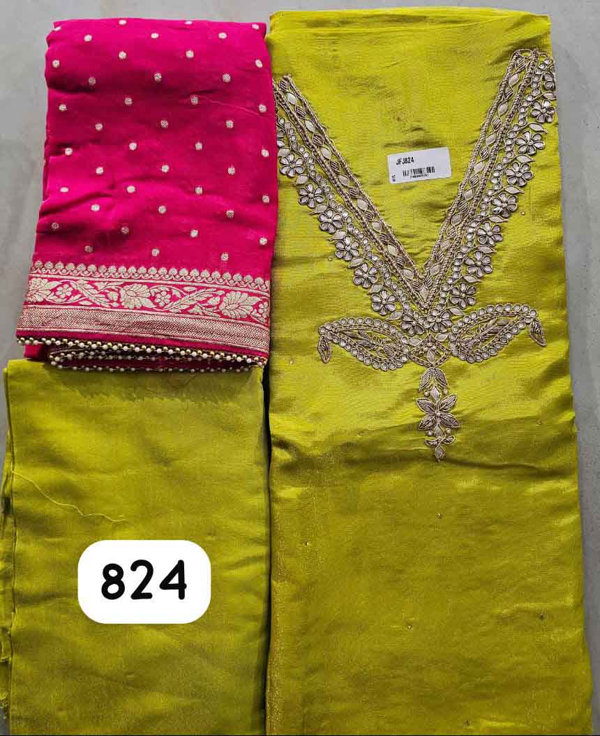 DIVINE MESSENGER | 824-Divine Fab Latest Ladies Suits | SHIMAR with work ORGANZA DUPTTA