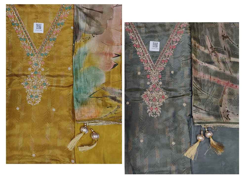 DIVINE MESSENGER | Divine Fab Latest Ladies Suits | Top pure shimmer silk handwork Dupatta shimmer digital print