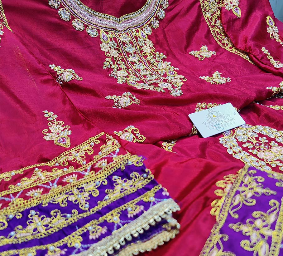 DIVINE MESSENGER | Divine Fab Latest Ladies Suits | Chinnon silk with beautiful Multi-colored embroidery