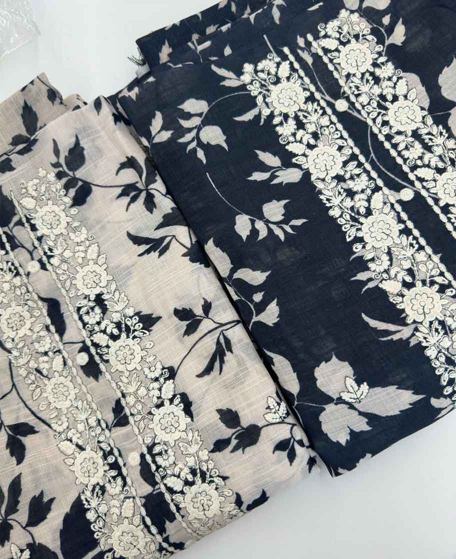 Top pure linen Dupatta pure linen printed Bottom Reyon